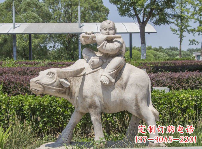 大同石雕牧童牛雕塑,让传统气息永存