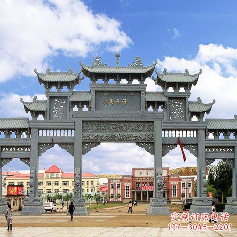 大同石雕牌坊-专业牌楼雕塑定制