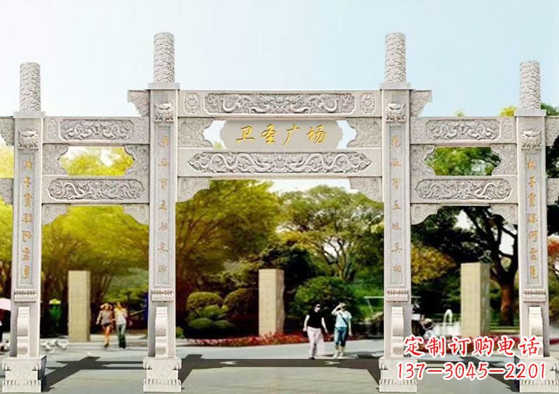 大同石雕牌坊雕