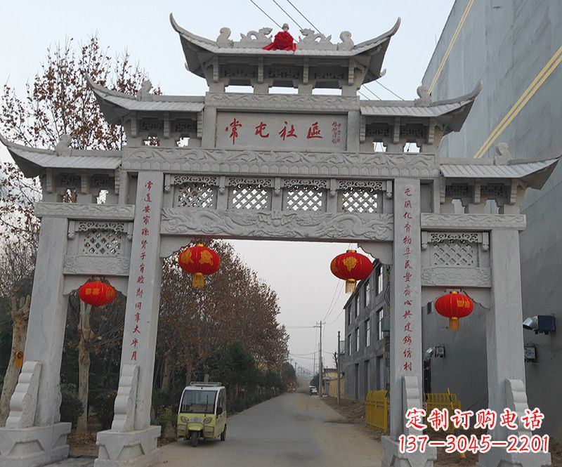 大同石雕牌坊楼雕塑内容