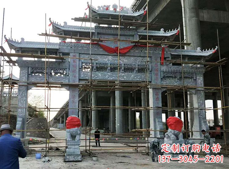 大同石雕牌坊|精致细腻的石雕雕塑