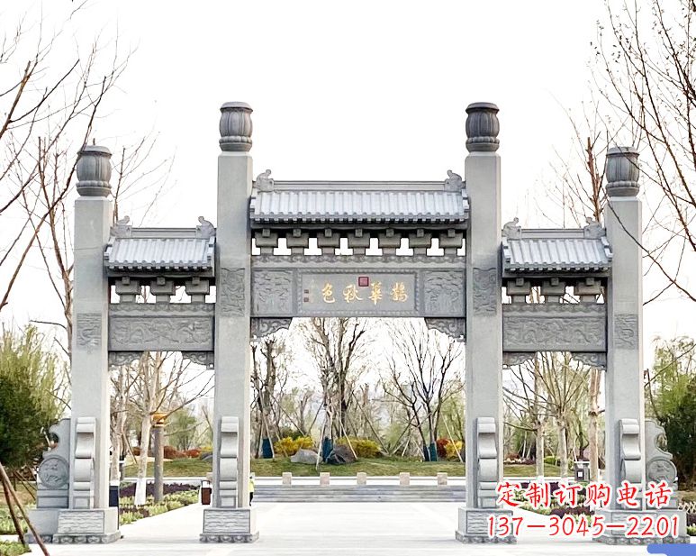 大同装饰你的屋外,选择领雕塑的石雕牌坊