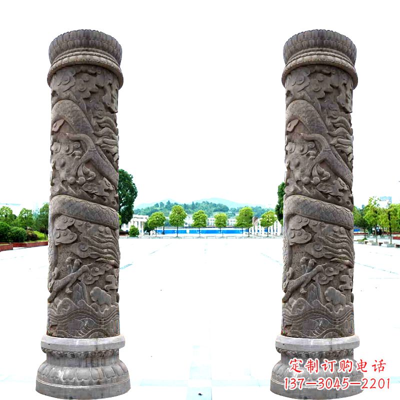 大同石雕盘龙柱雕塑