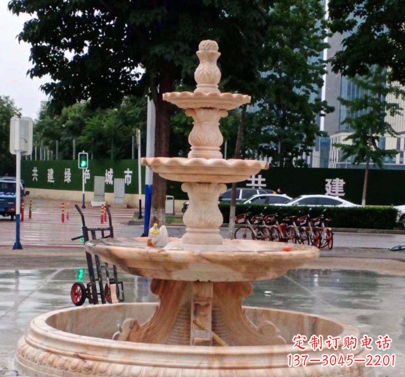 大同石雕喷泉钵,非凡水景体验