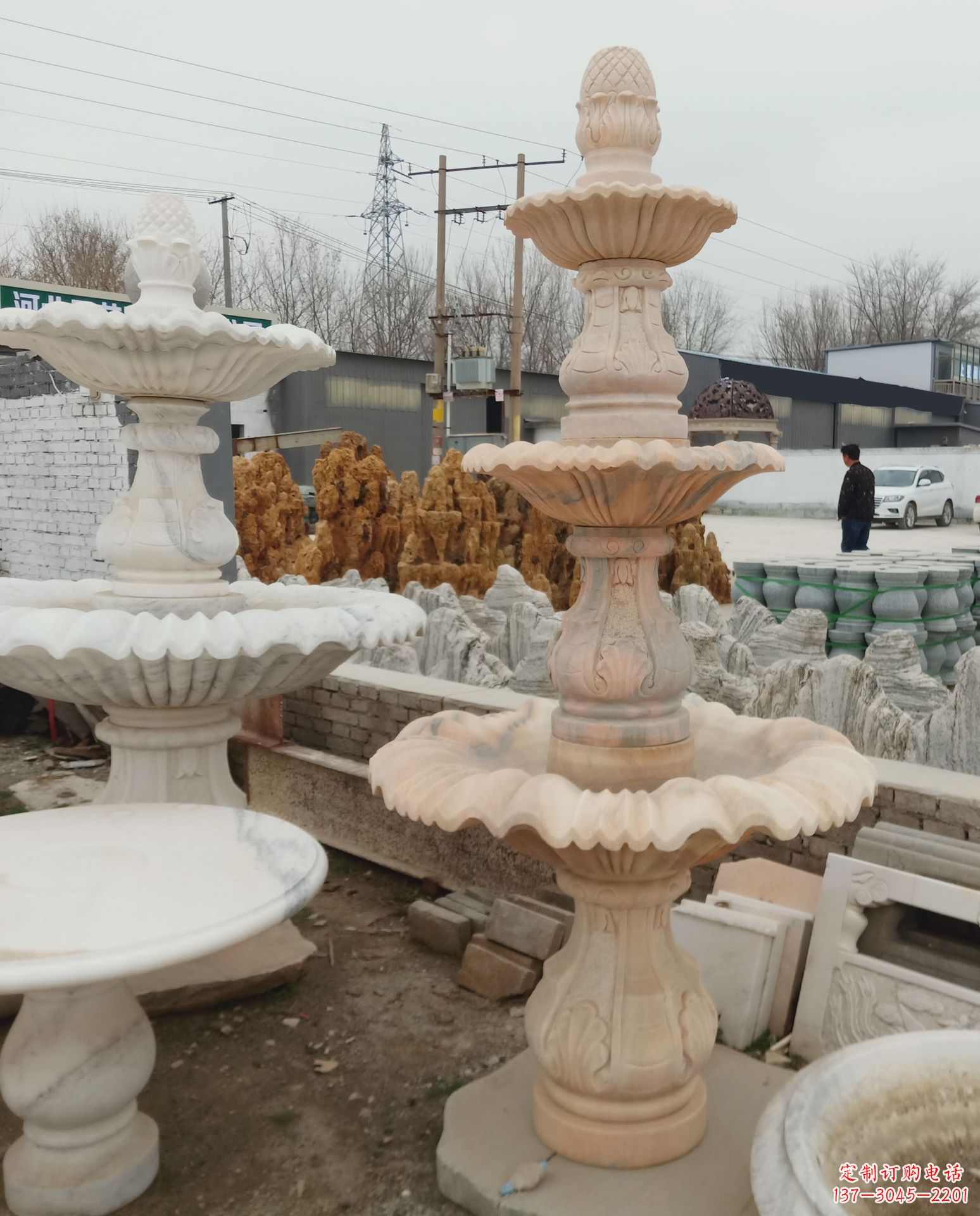大同精美石雕喷泉风水球,为家居增添灵气