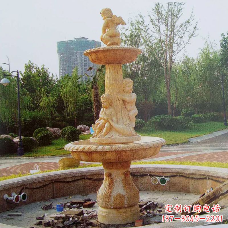 大同石雕喷泉龙头——美观优雅的水景定制