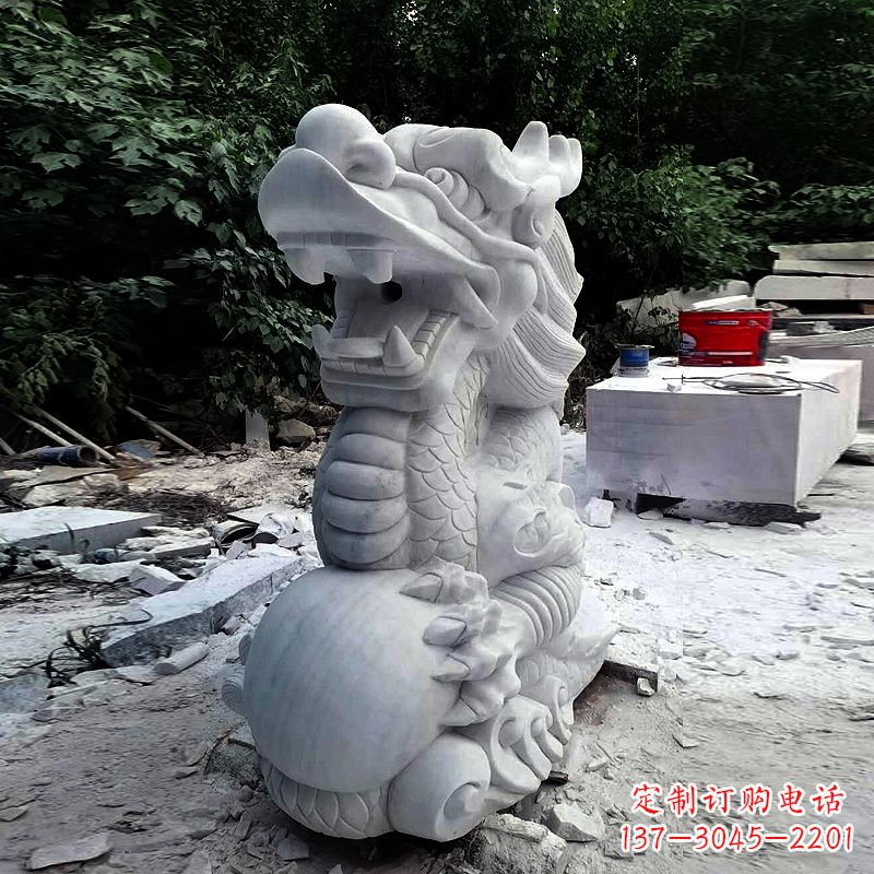 大同精美石雕龙首喷水雕塑
