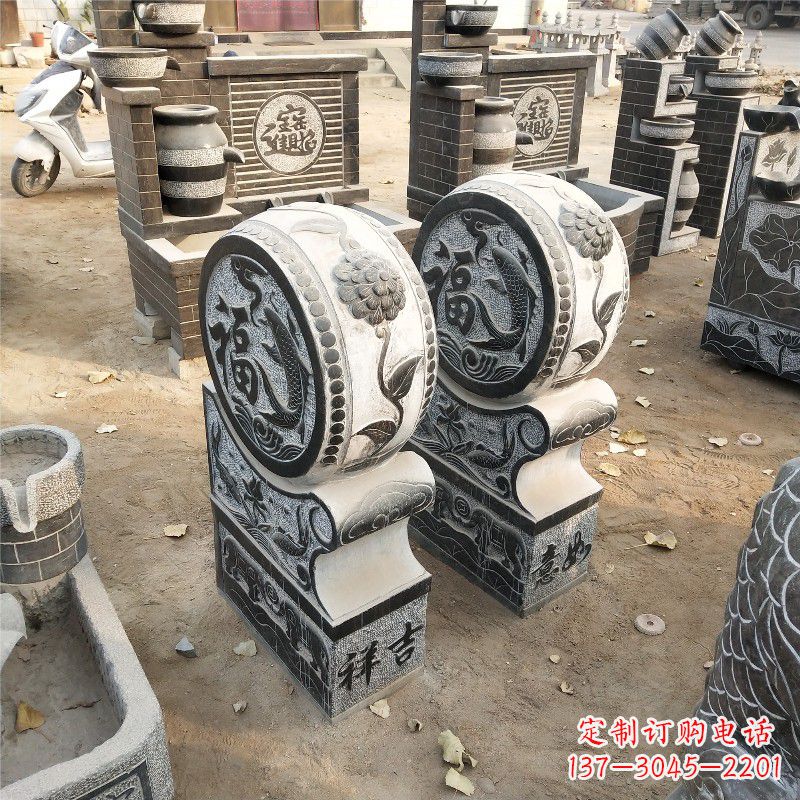 大同石雕青石门墩雕塑