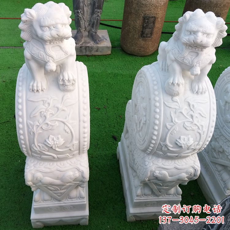 大同石雕青石貔貅门墩雕塑