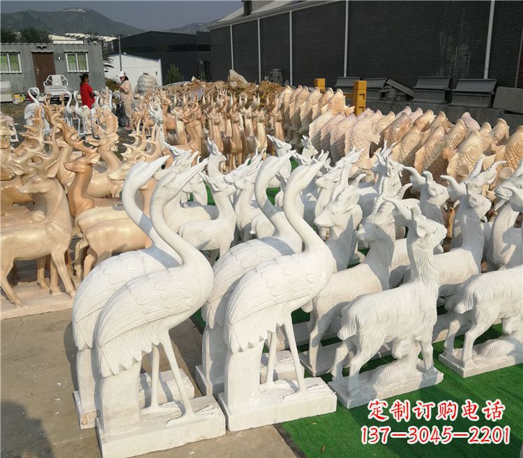 大同石雕仙鹤雕塑