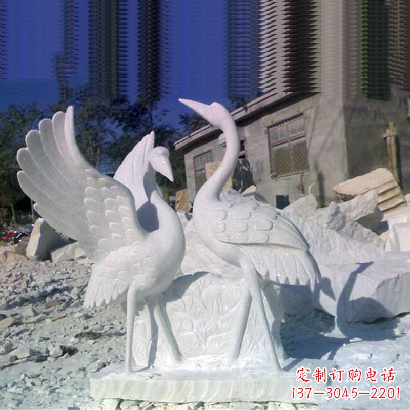 大同石雕仙鹤低头