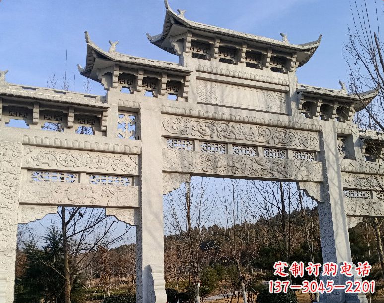 大同石雕乡村牌坊