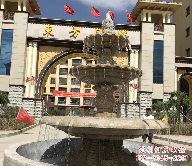 大同石雕小区大型喷泉雕塑