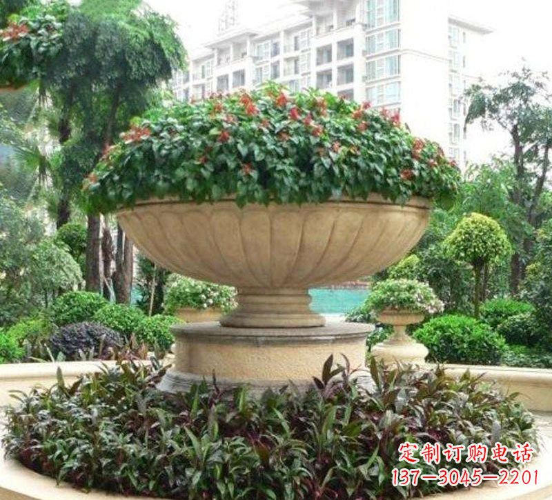 大同石雕小区花盆