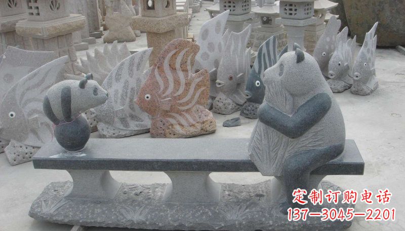 大同石雕熊猫座椅