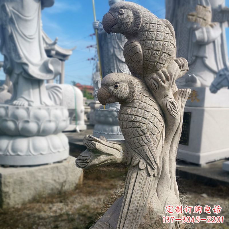 大同石雕鹦鹉景观雕塑摆件