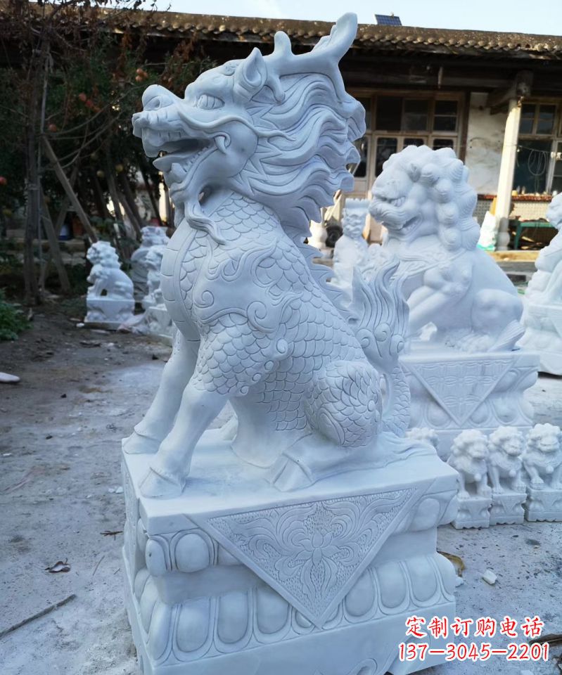 大同石雕镇宅麒麟动物雕塑