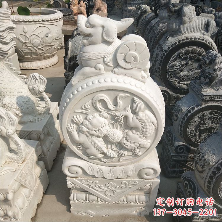 大同石门墩石雕