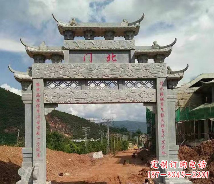 大同石牌坊单门牌坊石雕