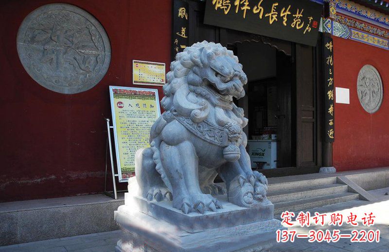 大同石狮子寺庙门口石雕