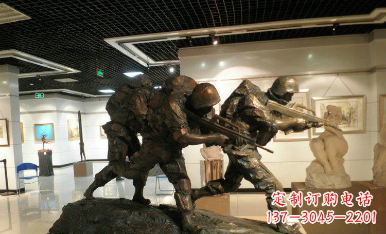 大同士兵突击战士铜雕