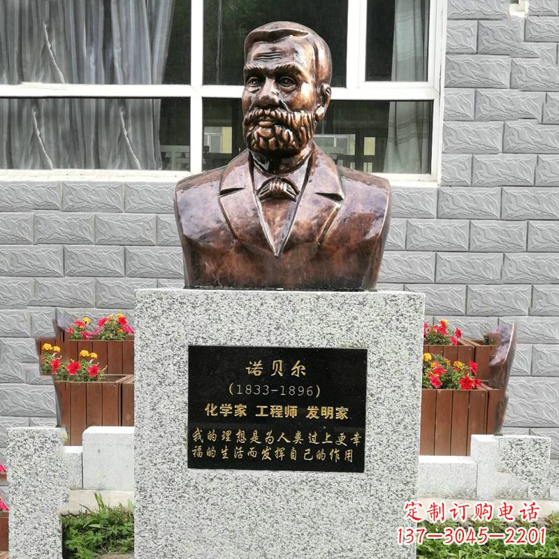 大同世界名人诺贝尔铜雕头像