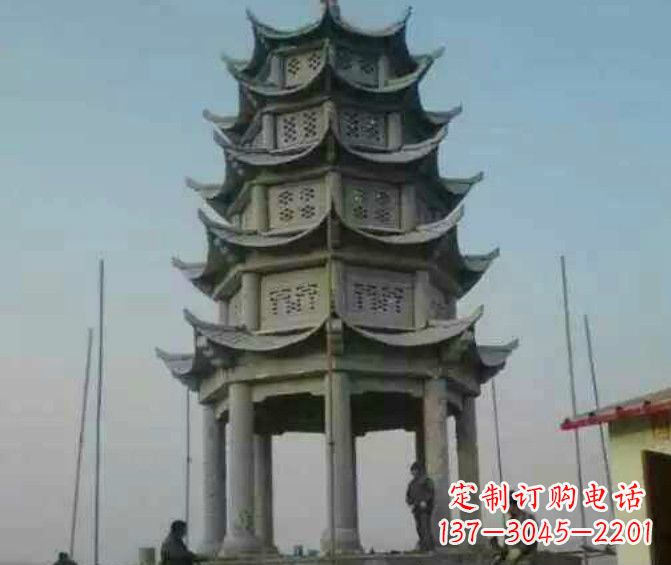 大同双层大理石凉亭石雕 (2)