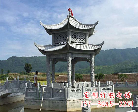 大同双层仿古凉亭石雕_1