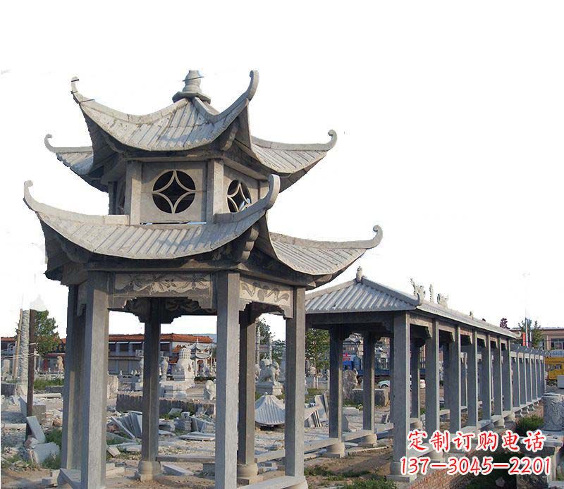 大同双层仿古凉亭石雕