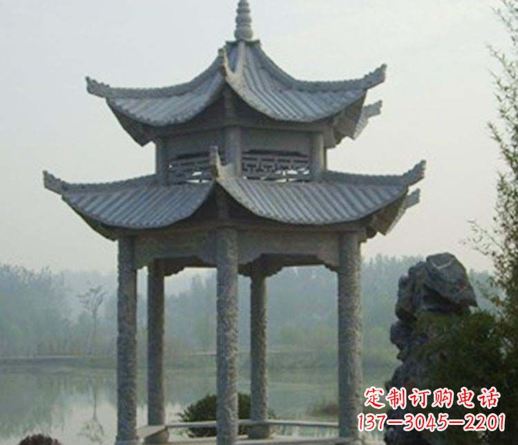 大同双层仿古凉亭石雕_2