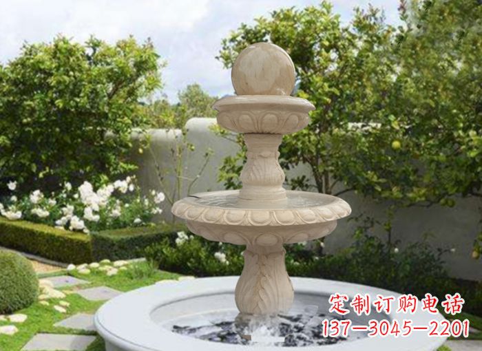 大同双层风水球喷泉别墅石雕