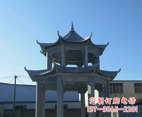 大同双层仿古石凉亭石雕_1