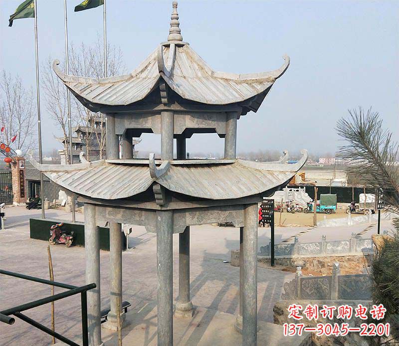 大同双层户外凉亭石雕
