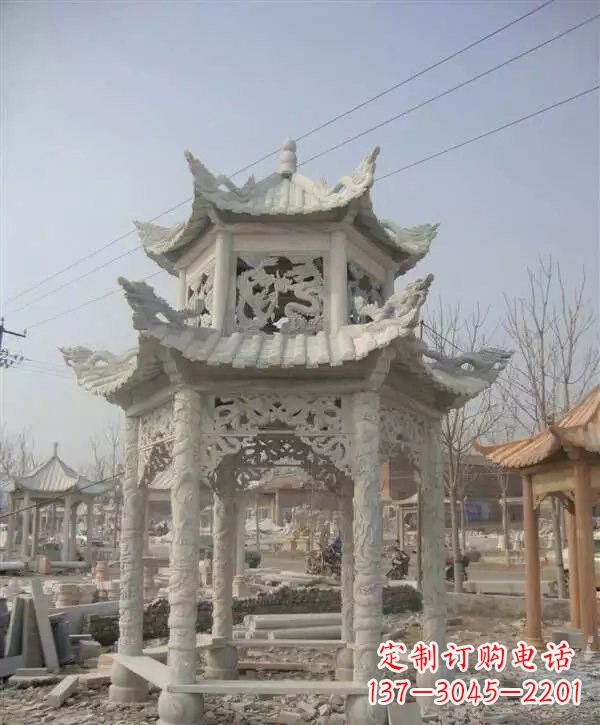 大同双层凉亭石雕