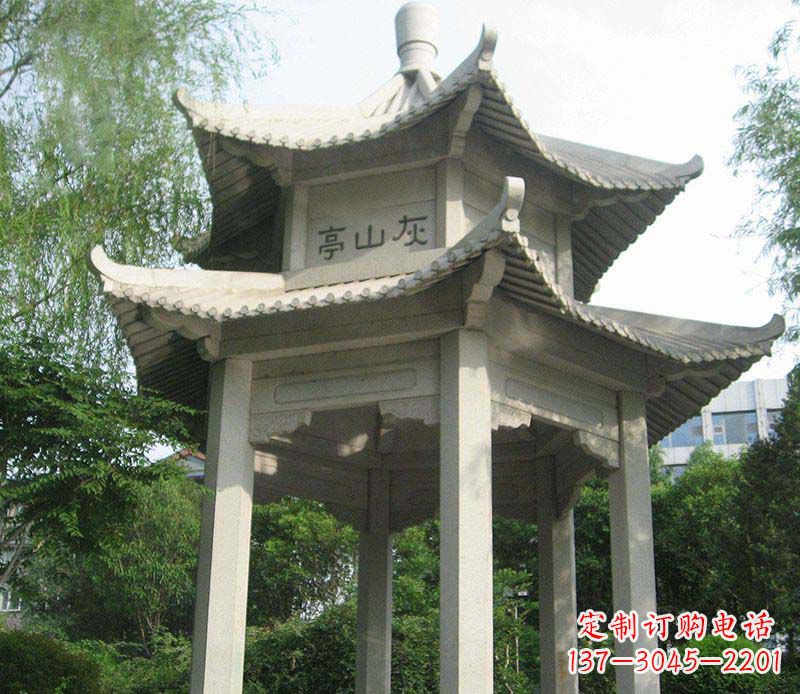 大同双层石凉亭石雕