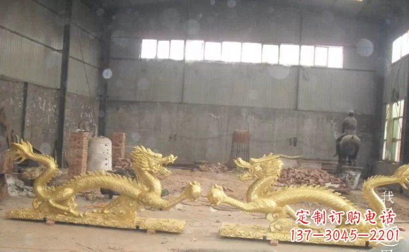 大同双龙戏珠广场铜雕 (2)