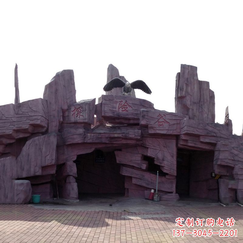 大同水泥塑石大门景观假山