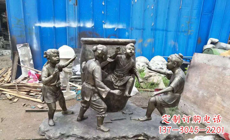 大同司马光砸缸铜雕 (2)