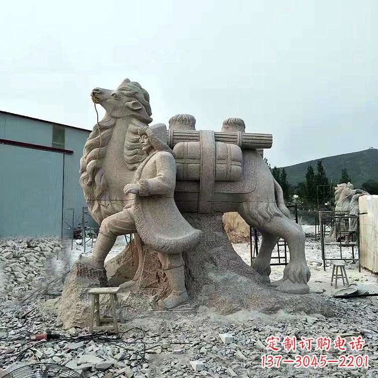 大同丝绸之路骆驼情景石雕