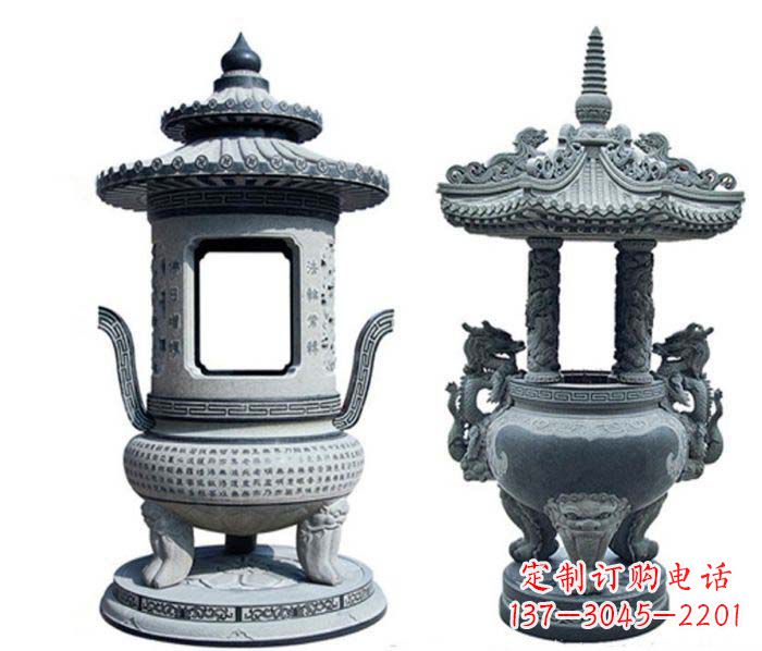 大同寺庙景观仿古香炉石雕