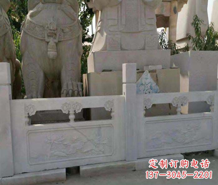 大同寺庙景观汉白玉石浮雕栏板