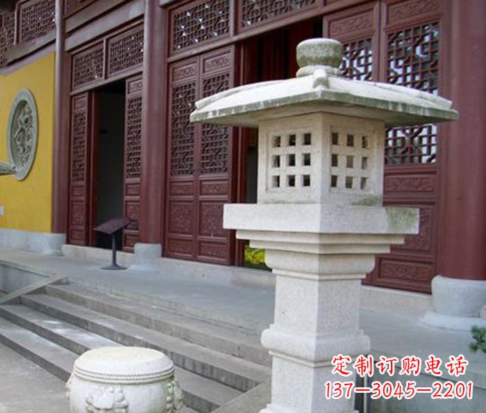 大同寺庙景观镂空石灯石雕