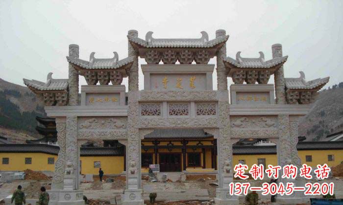 大同寺庙景观三门五楼石牌坊