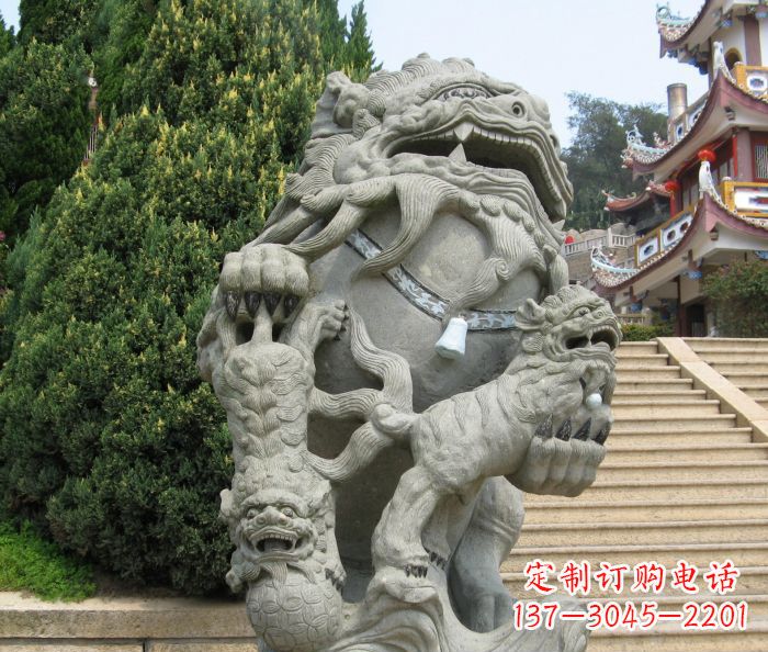 大同寺庙景观狮子石雕