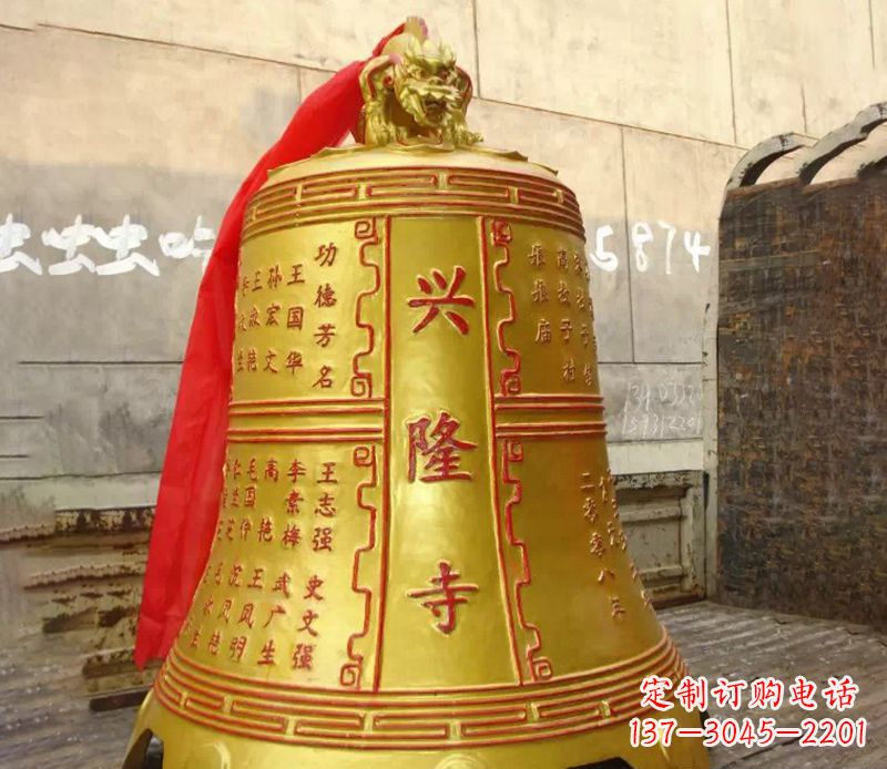 大同寺庙景观铜钟雕塑