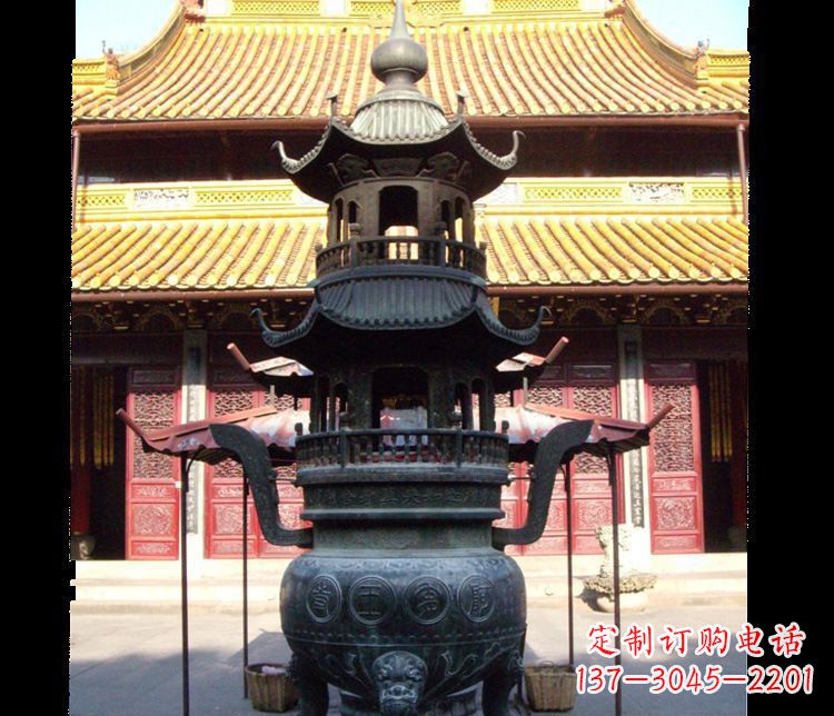 大同寺庙景观香炉铜雕