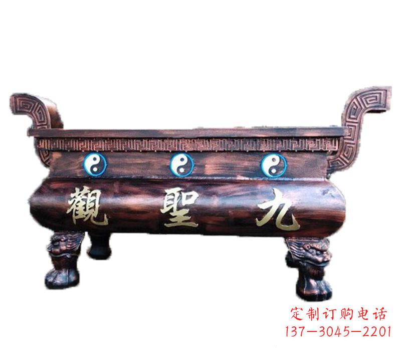 大同寺庙九龙香炉铜雕