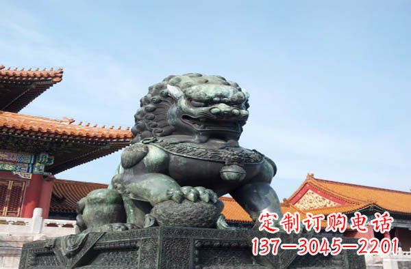 大同寺庙门口狮子铜雕