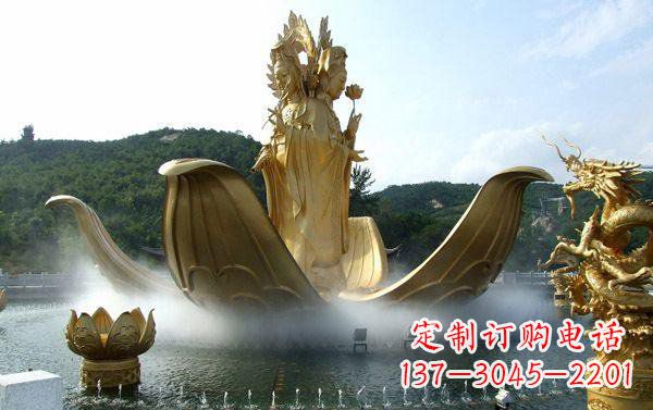 大同寺庙三面观音雕像