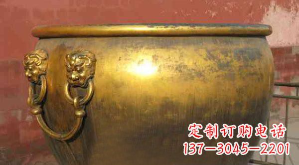 大同寺庙水缸铜雕 (2)